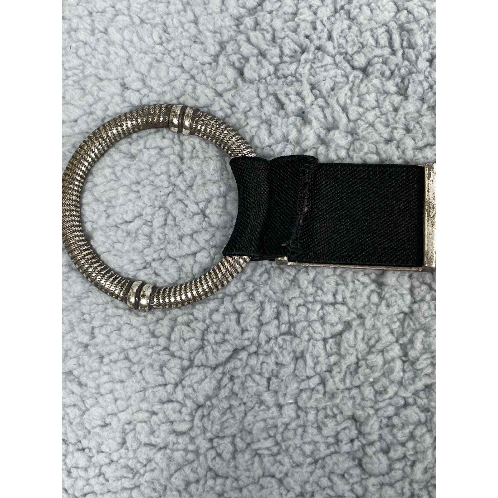 Chico's Womens Silver Black Rectangular Metal Eng… - image 5