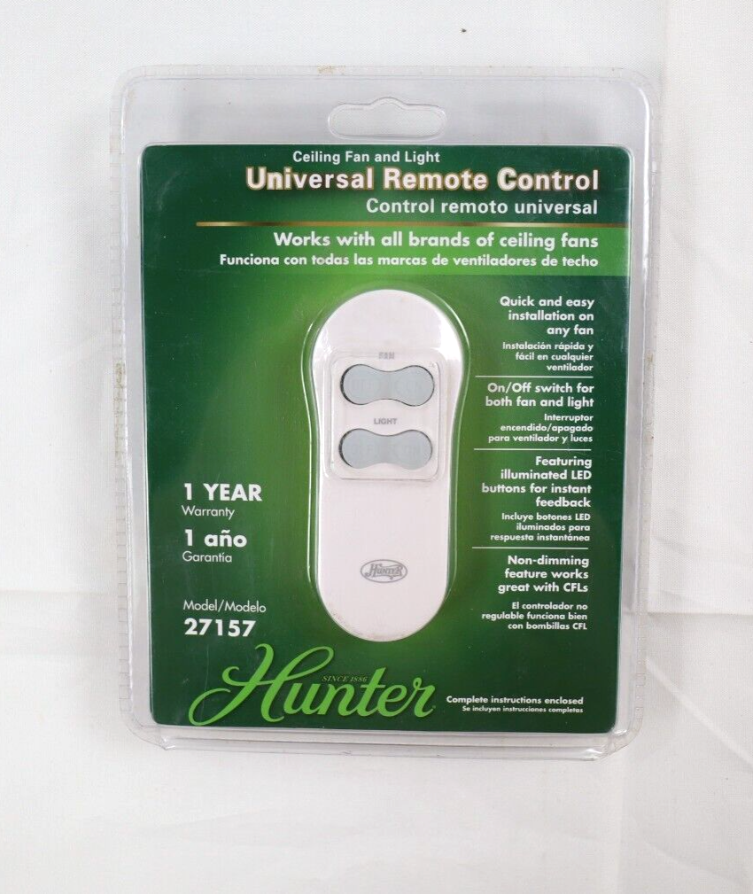 HUNTER Universal Ceiling Fan Remote Control and Receiver 27157 NEW eBay