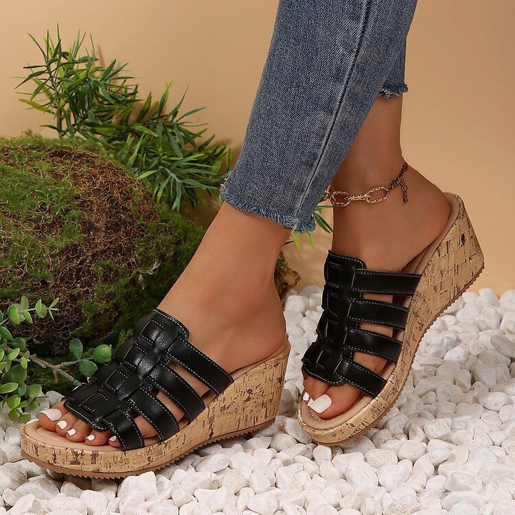 PANTOFOLA D’ORO Sandali ortopedici donna zeppa taglia donna estate casual pantofole con cinturini