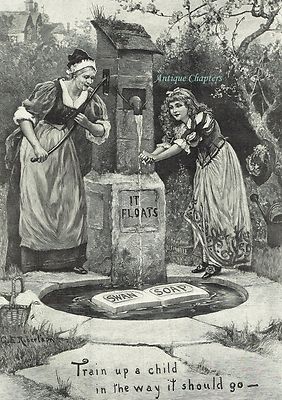 Brunnen Handpumpe Gusseisen Wasserpumpe Schwan Seife Werbung Anzeige B452 von 1901
