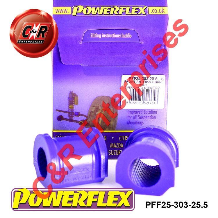 Powerflex Anteriore Bronzine Barra Antirollio 25.5mm per Cr-v Mk2 (01-06)