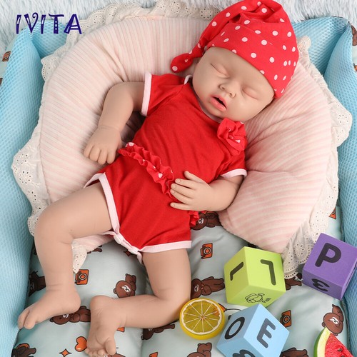 Muñeca renacida de cuerpo completo IVITA 20"" hecha a mano bebé dormida realista regalos de Navidad - Imagen 8 de 12