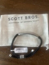 Scott Bros. by Kendra Scott Evans Corded Bracelet OS Silver Blue Leather new