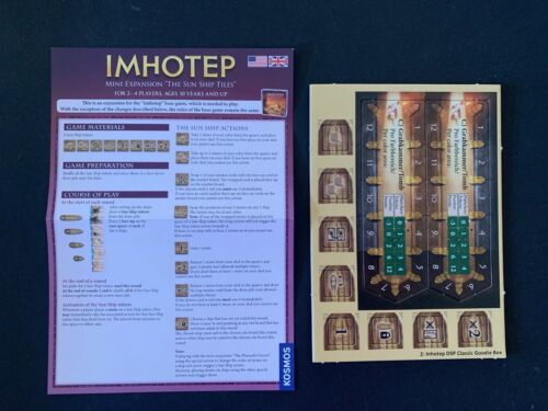 Imhotep Sun Ship Tiles & Imhotep Dual Tomb C & D Promo Mini Expansions NEW - Picture 1 of 1