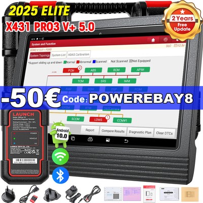 LAUNCH X431 PRO3S+ V5.0 V+ PRO 5 OBD2 Diagnosegerät Profi BT Scanner ALLE SYSTEM