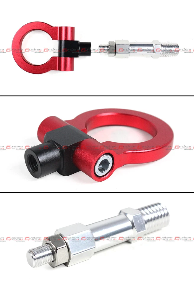 PARA BMW F22 F30 F32 F80 F82 ROJO ANILLO PLEGABLE TORNILLO EN PARACHOQUES DELANTERO/TRASERO GANCHO DE REMOLQUE Foto 3 de 4