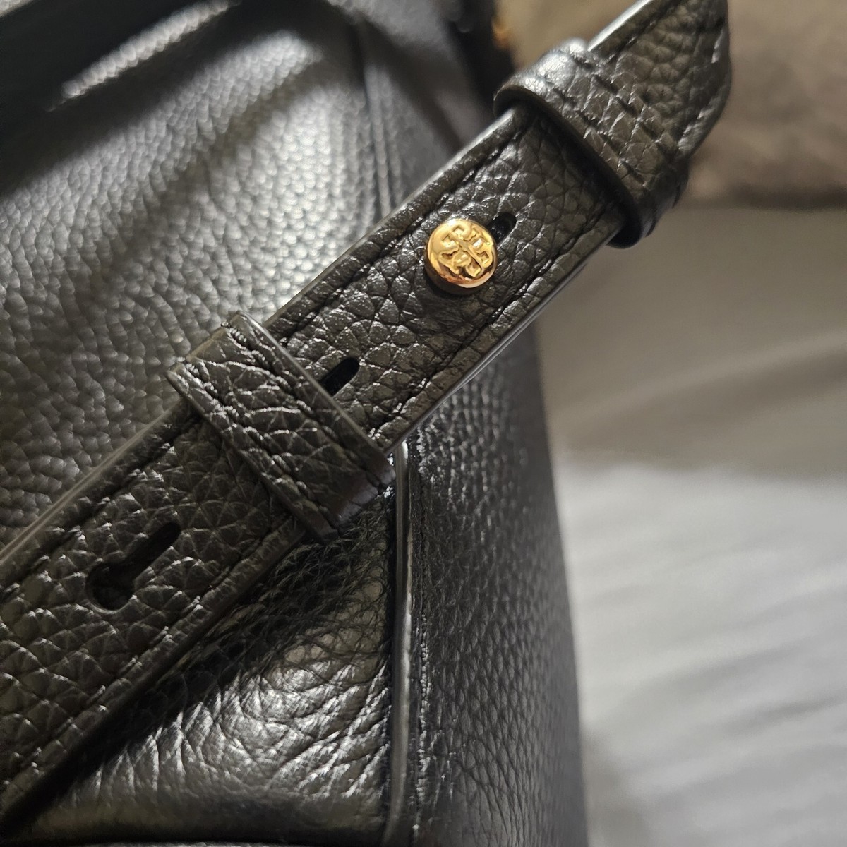 Tory Burch Brody Pebbled Leather Black Backpack Drawstring Tory Burch Leather Backpack - Black Backpacks, Handbags  main image 2