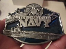 VINTAGE UNITED STATES NAVY BELT BUCKLE - DATED 1987 - HEAVY - GW-9