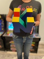 HUGE N64 Cube 6.4  - 3D Printed Retro Gamer Gift, Handcrafted Gaming Figurine