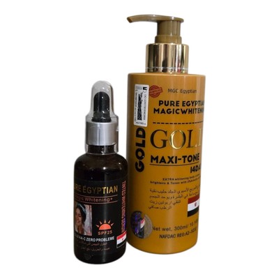 Pure Egyptian Magic Maxi-Tone Body Lotion, Gluta A-c Zero Problem Egyptian Serum