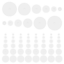 TIESOME 60 Pcs Piercing Disc, 3mm, 5mm, 7mm, 9mm, 12mm, 14mm, Transparent