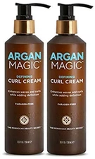 Argan Magic Defining Curl Cream - Enhances Waves & Curls, Frizz-Free 8.5oz (2 Pa