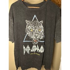 Def Leppard  Let  s Get Rocked  Tour Tee 1992 Leopard Graphic Band T-Shirt