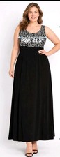 Karin Stevens Women’s 18W Black & White Maxi Dress Sleeveless Church Formal
