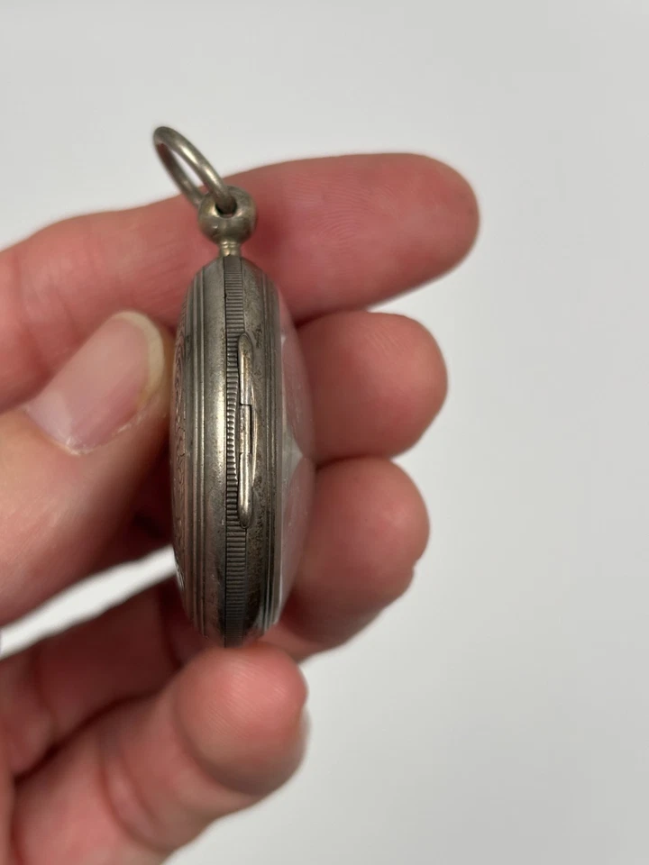 Ancienne Montre Gousset en Argent Mouvement Coq - Photo 3/4