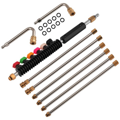 #ad #ad Pressure Washer Extension Wand 4000PSI with 6 Nozzle Tips 30° 90° Curved Wands $29.75