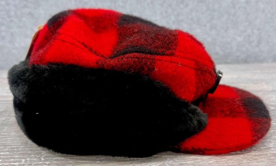 Винтажный 70-х шерсти изолированная шерсть фланель Buffalo клетку шляпа новый старый запас с ярлыками - Изображение 2 из 4