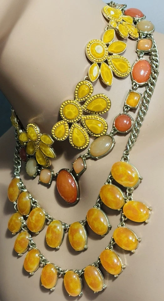 Collares Otoño Colores Chicos J Crew Tono Ámbar Mantequilla Amarillo Dorado Foto 4 de 4