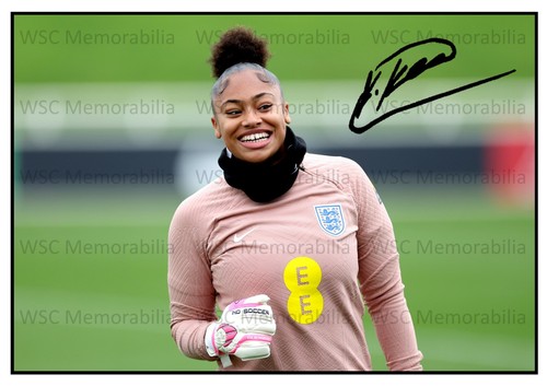 9908. Khiara Keating Signed Pictures (A4 Prints) England Manchester City