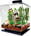 3 Gallon Fish Tank, Aquarium Starter Kit with Pedestal Base, LED Light and Filte