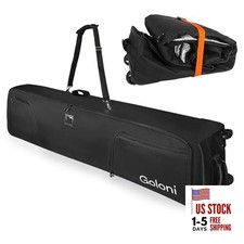 Ski Bag with Wheels,Padded Snowboard Bag for Air Travel,600D 175cm Black