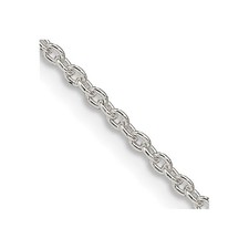 Sterling Silver 1.95mm Cable Chain Necklace for Women Polished Solid