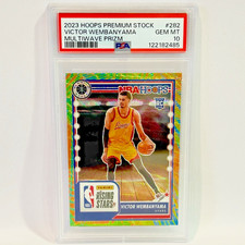 Victor Wembanyama RC 2023 Panini Hoops Premium Stock #282 Multiwave Prizm PSA 10