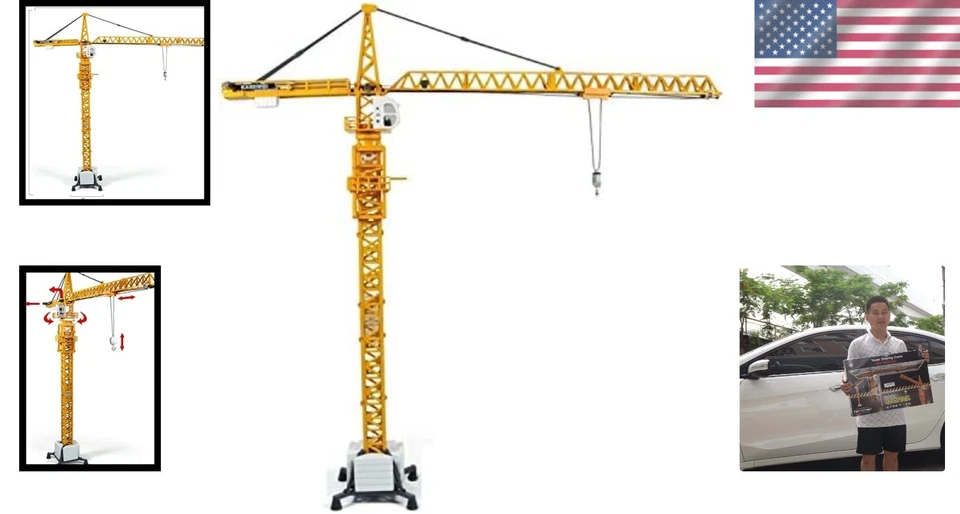 Modelo de aleación de gran tamaño fundido a presión juguete diecast torre grúa giratoria camión vehículo... Foto 2 de 4