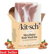 Shea Butter Exfoliating Body Wash Bar   Moisturizing Bar Soap  Gentle Soap B...