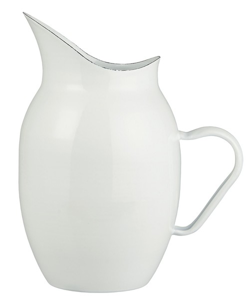 Ib Laursen - Kanne Krug Vase Emaille Weiß 2,5 Liter Vintage Landhaus 0450-11-image