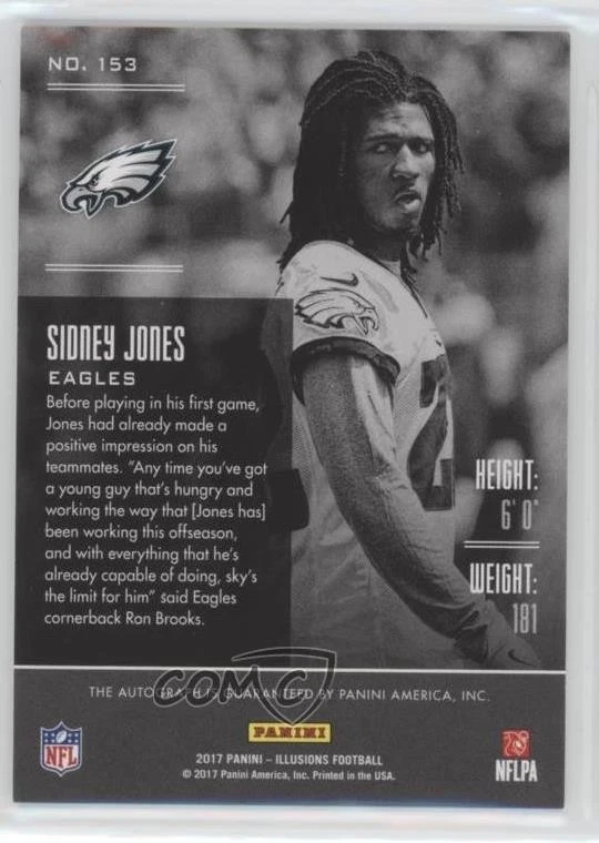 2017 Illusions Signs Trophy Collection Green /25 Sidney Jones Rookie Auto RC - Image 2 of 2