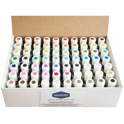 Food Coloring Heavenly Seventy Kit Soft Gel Paste 70 x .75 Ounce Bottles