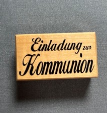Holzstempel Einladung zur Kommunion Schriftzug