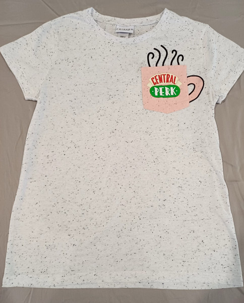 Friends TV show Central Perk coffeehouse logo graphic t-shirt. Women's