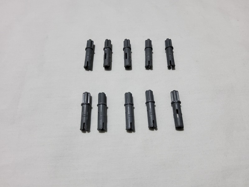 10 x NEW LEGO TECHNIC AXLE 1L WITH PIN 2L WITH FRICTION RIDGES 6015356 DARK GREY