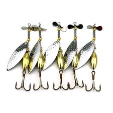 5pcs Fishing Spinner Spoon Bait Blade 10cm/16g Metal Crankbait Lures Bass Tackle