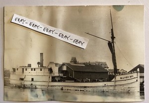 1882 HANDY BOY GREAT LAKES STEAMER SHIP BUILT WEST BAY CITY MICHIGAN RARE PHOTO