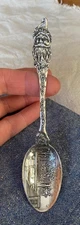 Vintage santa head merry christmas souvenir spoon by Mechanics Sterling Co.