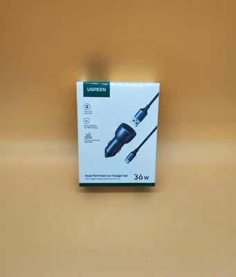UGREEN USB KFZ 12 V Autoladegerät 36W QC 3.0 mit 1M USB-C Kabel NEU! - Bild 1 von 4