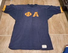 Vintage 60s 70s Men's Russell Southern Ringer Football Jersey Collegiate Blue L