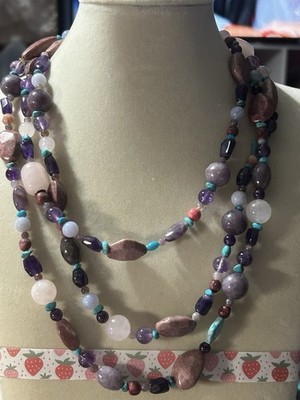 Desert Rose Trading Jay King Multiple Gemstone Necklace No Clasp 60  Long￼ ￼
