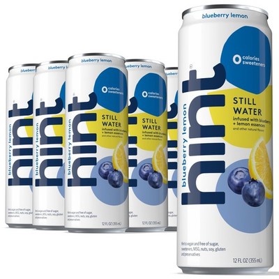 Blueberry Lemon Fruit-Infused Canned Water - Zero Calorie Flavored Water, 12