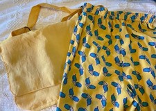 Vintage 90s Silk Pants, Small, Yellow, unworn w/ 90s nylon messenger bag