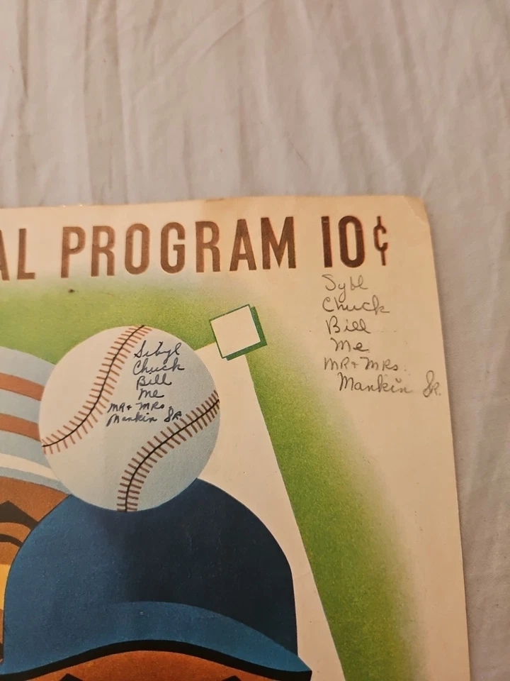 1951 Oakland Oaks @ Los Angeles Angels Pacific Coast League PCL Scorecard - Image 2 of 4