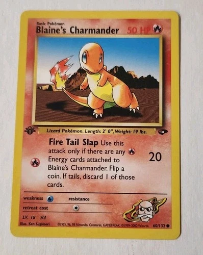Blaine's Charmander - 1st Edition - 60/132 Gym Challenge - Pokémon TCG - 2000