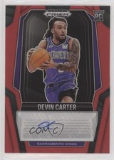 2024-25 Panini Prizm Black Rookie Signatures Red 58/99 Devin Carter Auto 0xh3