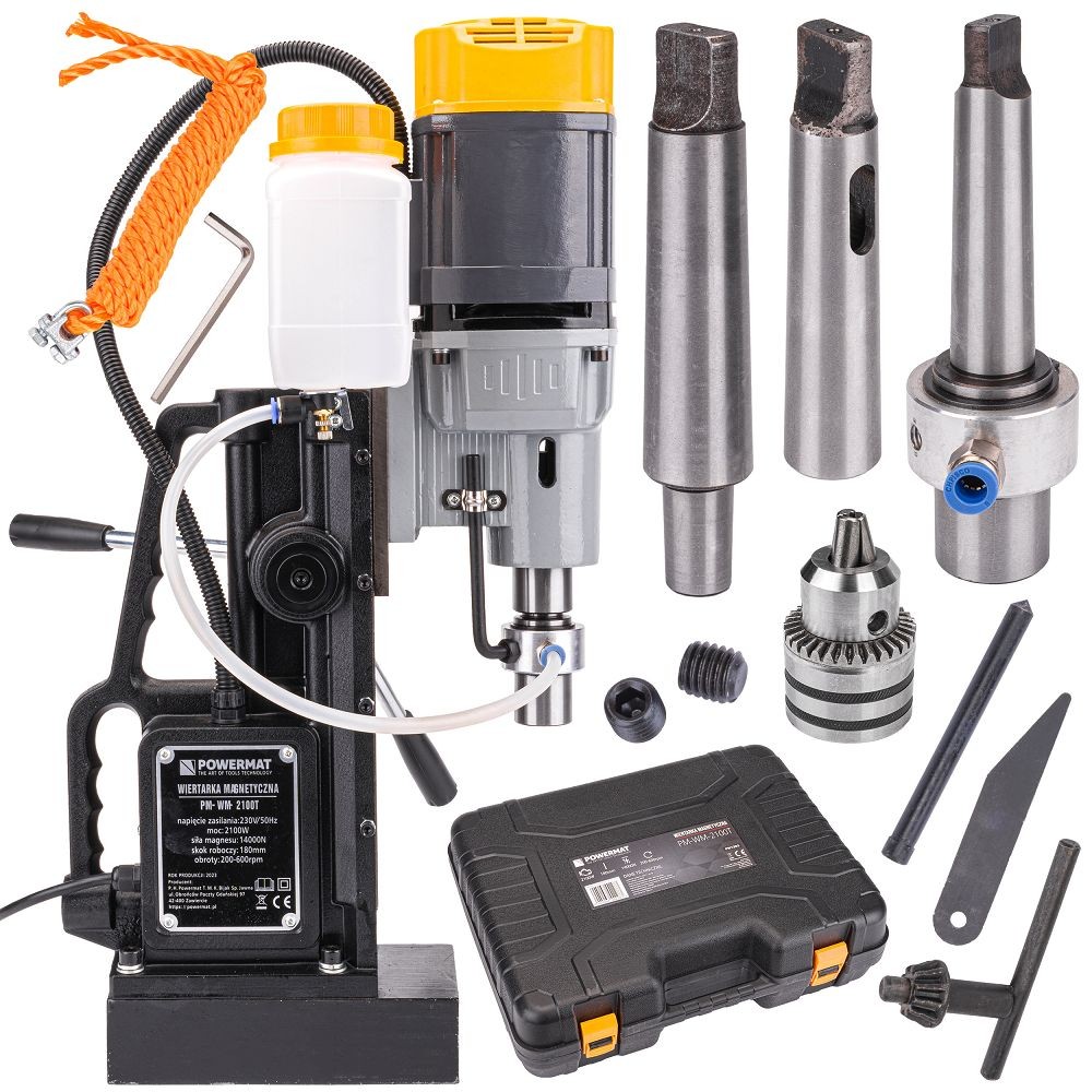Perceuse magnétique 2100 W pour percer de l'acier épais sans déviation de trajectoire