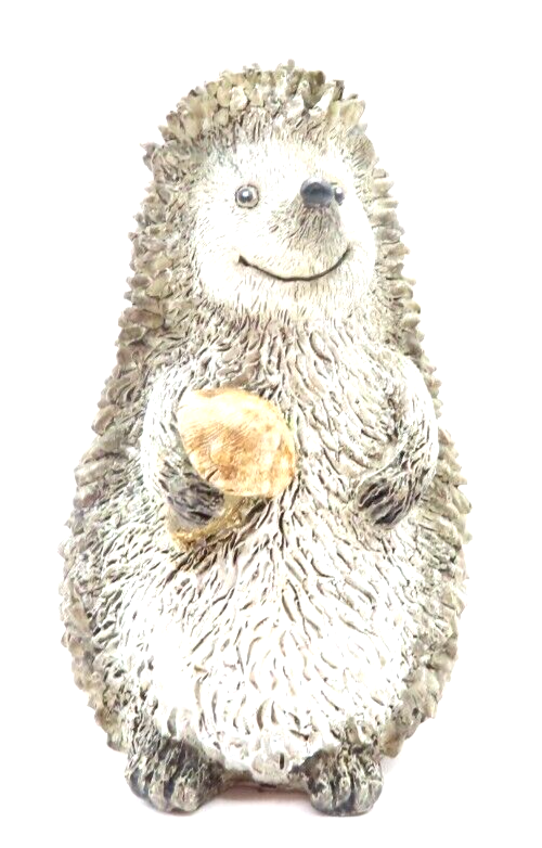 Happy Hedgehog Figurine Ornament Holding a Mushroom 10 CM Gift Christmas