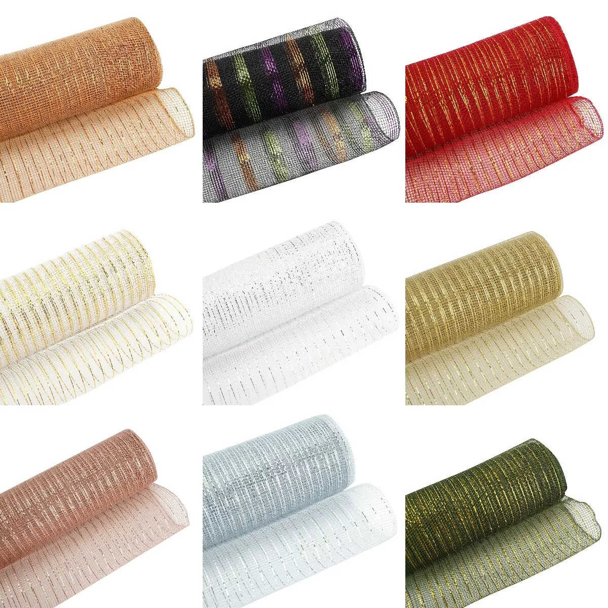 10 Yards Metallic Mesh Ribbon Christmas Tree Deco Material Wreath Gift Pack DIY