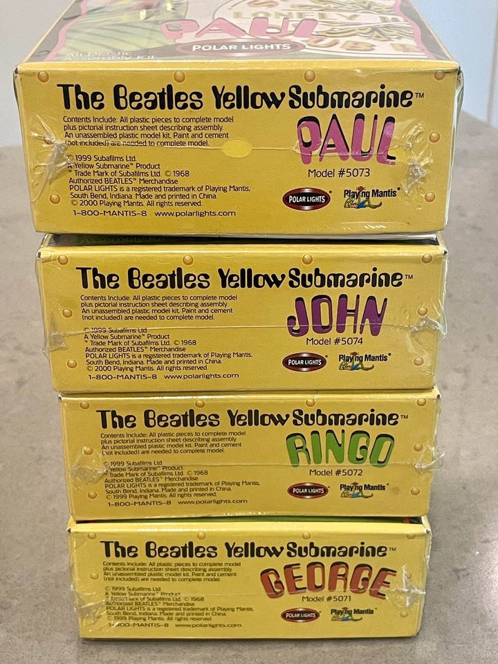 Beatles Yellow Submarine 1999 Polar Lights Model Kits MIB All 4